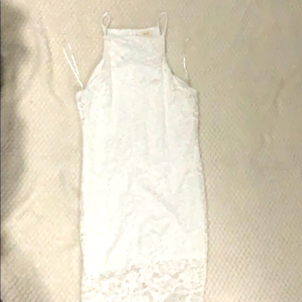 White lace halter dress
